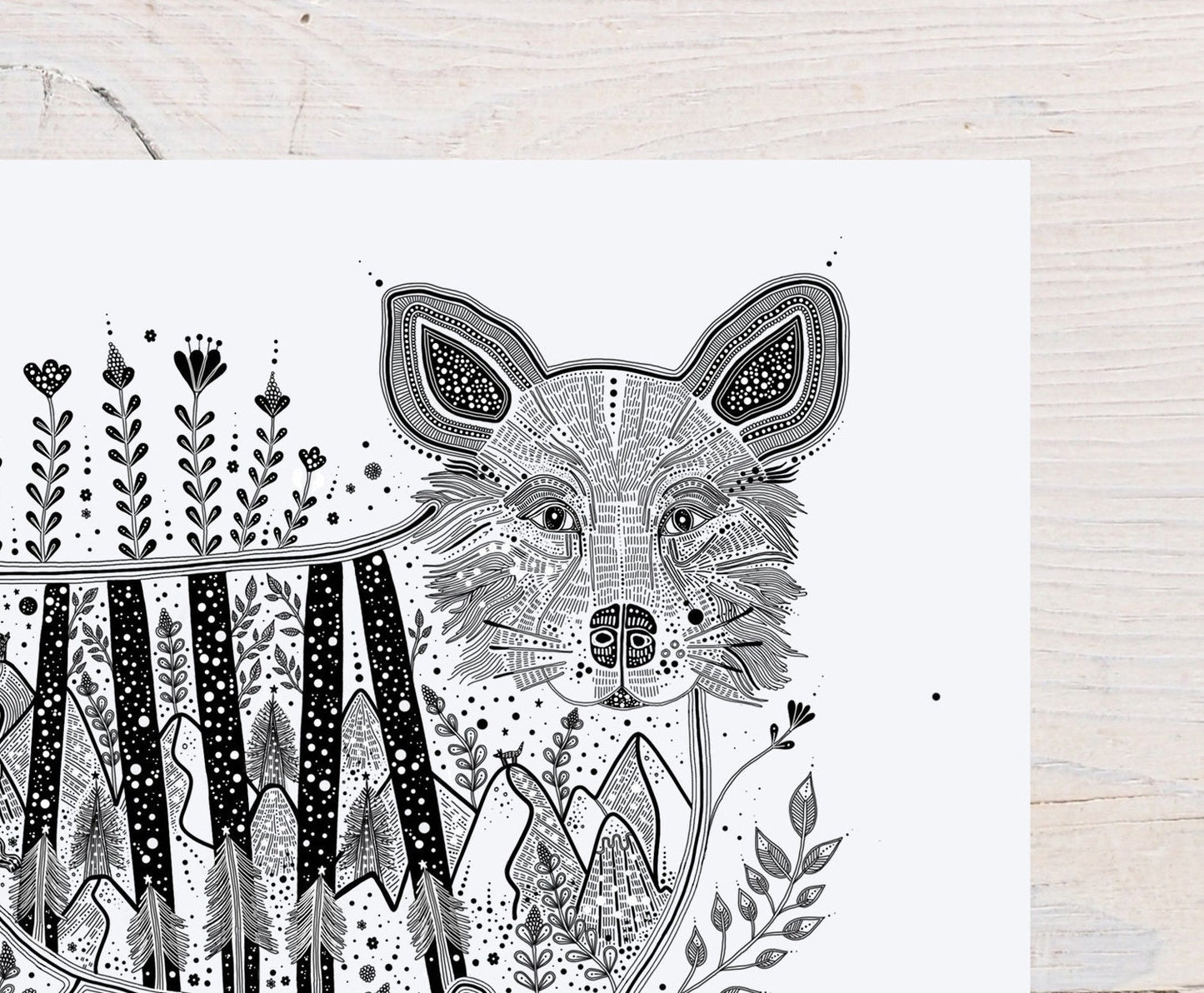 The Husky Walking Amongst the Mountains / Art Print