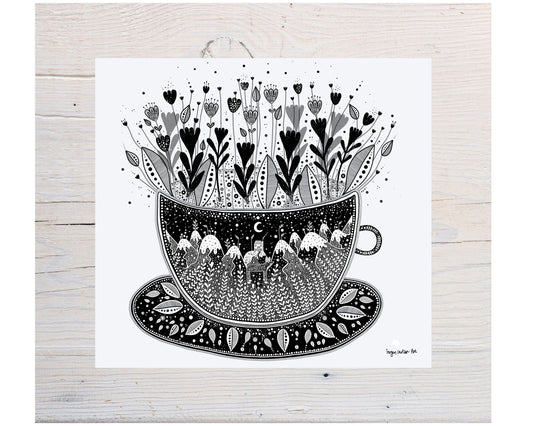 The Fox & the Teacup / Art Print